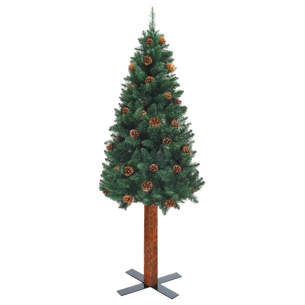 haedi_slim_christmas_tree_with_real_wood_and_decorative_pine_cones_in_green_3