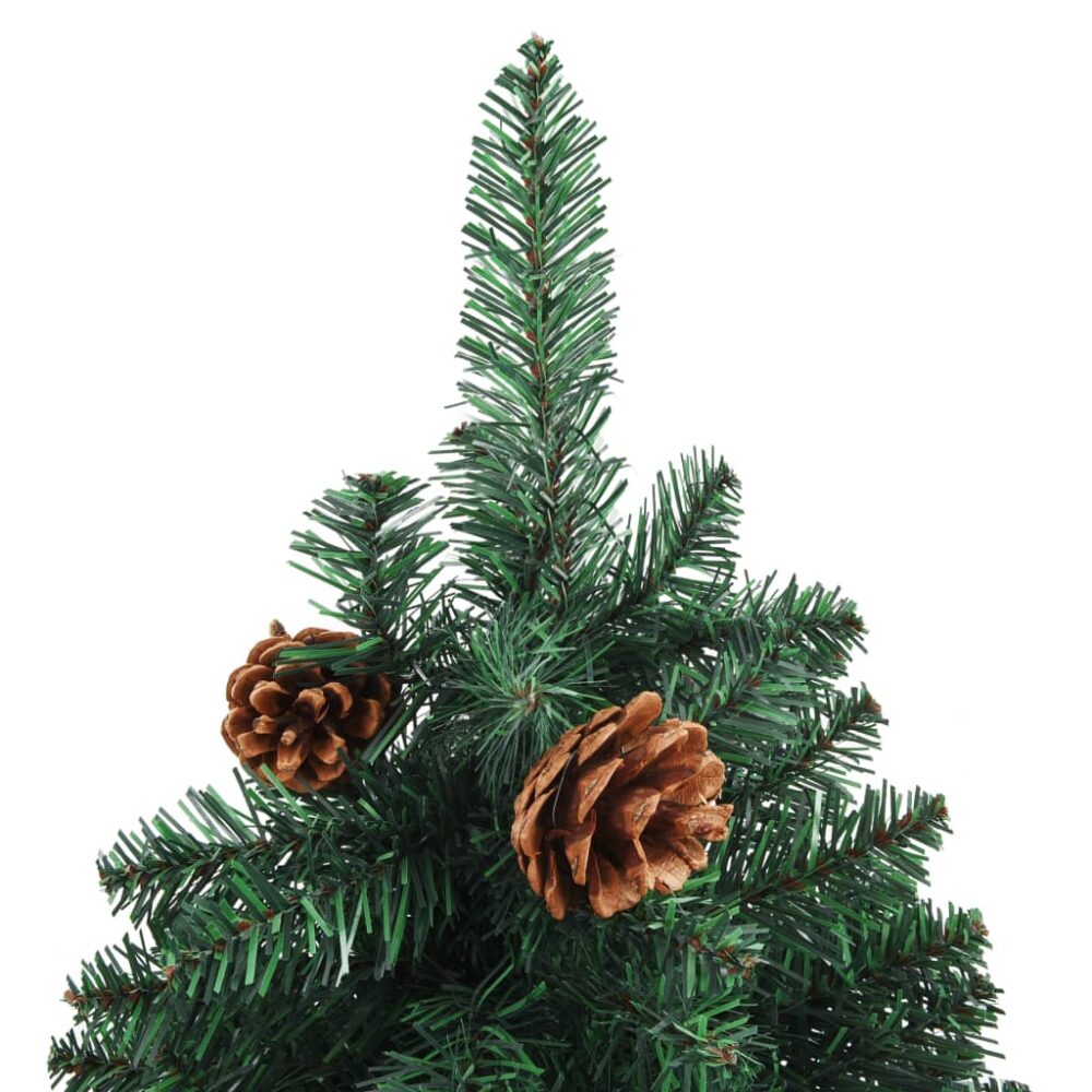 haedi_slim_christmas_tree_with_real_wood_and_decorative_pine_cones_in_green_4