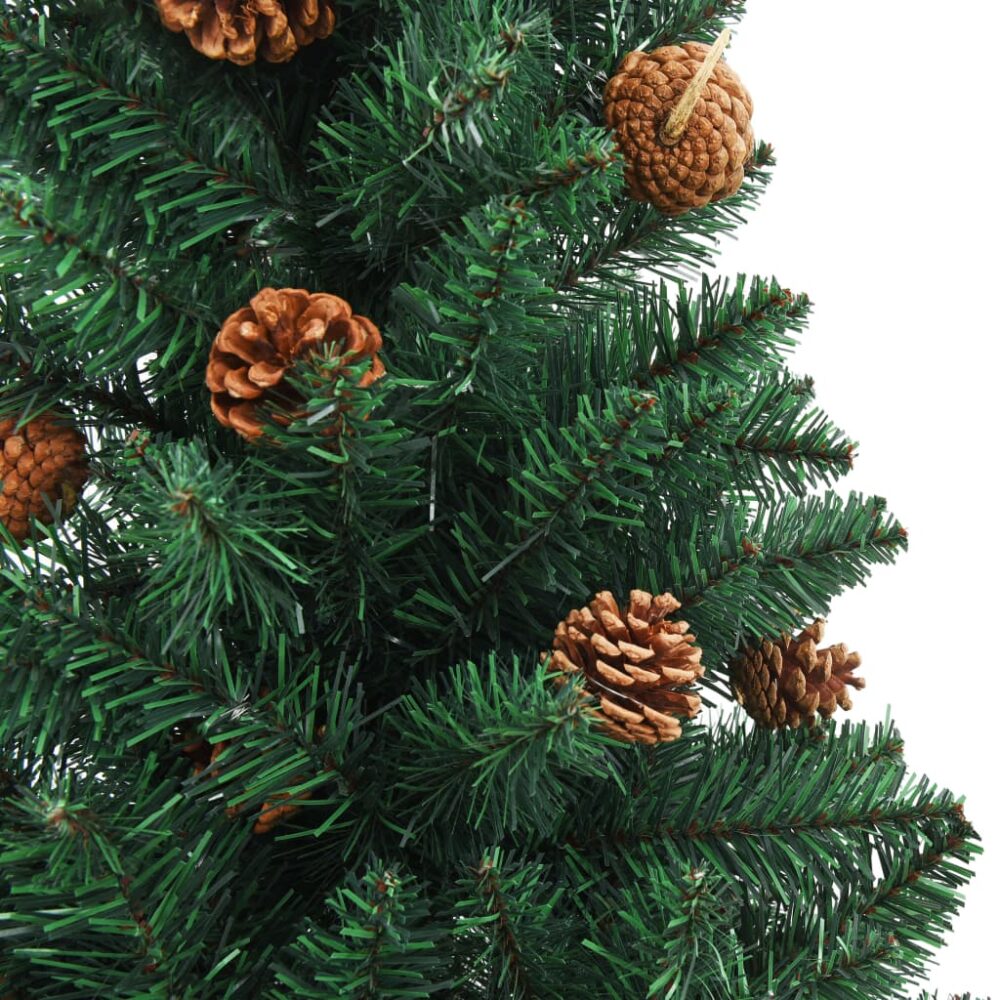 haedi_slim_christmas_tree_with_real_wood_and_decorative_pine_cones_in_green_5