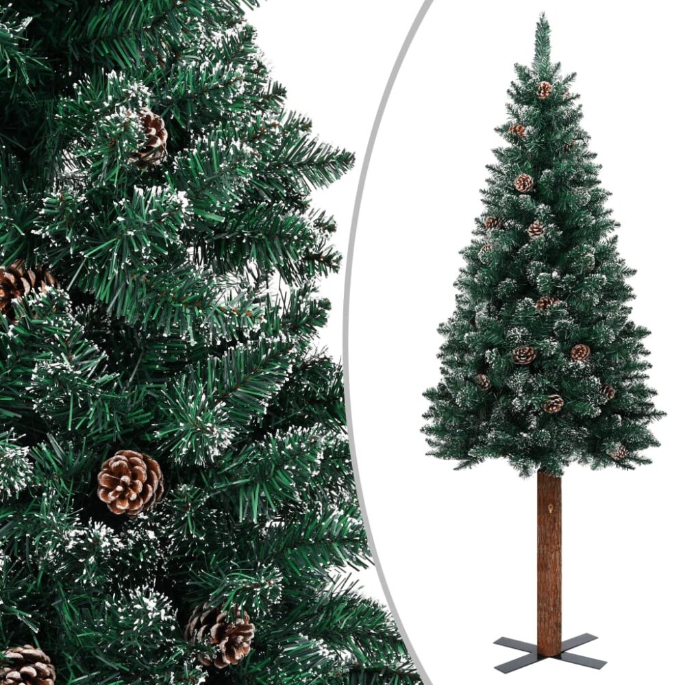 hassaleh_slim_christmas_tree_with_real_wood_decorative_pines_and_white_snow_in_green_2