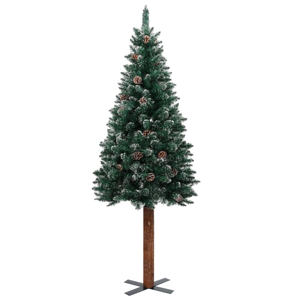 hassaleh_slim_christmas_tree_with_real_wood_decorative_pines_and_white_snow_in_green_3
